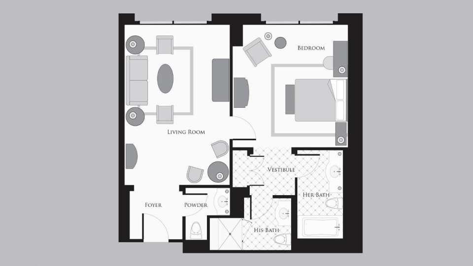 Bellagio King Suite Floorplan