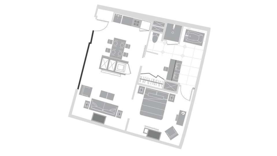 Vdara Las Vegas City Corner Suite Floorplan