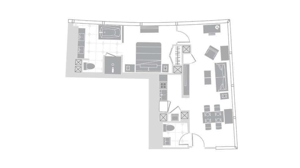 Vdara Las Vegas Executive Corner Suite Floorplan