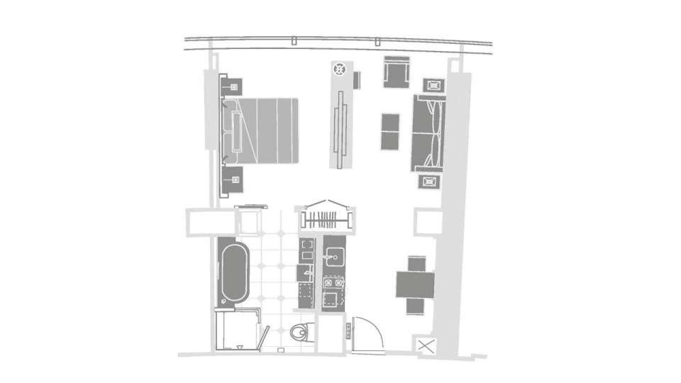 Vdara Las Vegas Studio Parlor Suite Floorplan