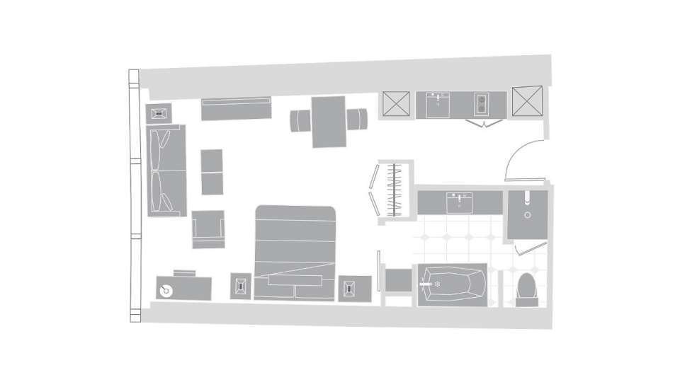 Vdara Las Vegas Studio Suite Floorplan