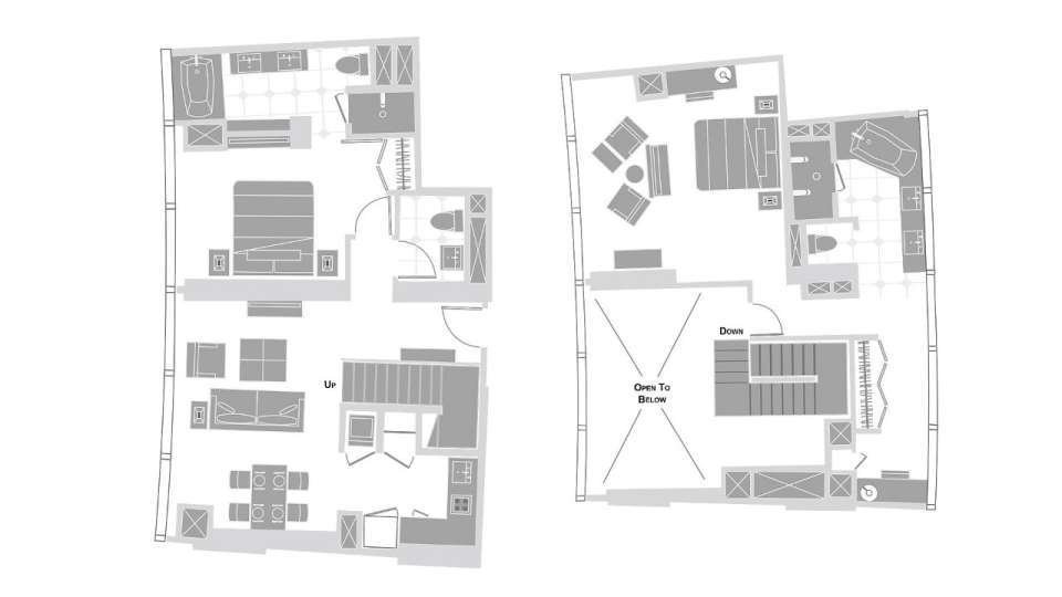 Vdara Las Vegas Two Bedroom Loft Floorplan