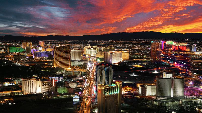 Las Vegas, Nevada, USA. 18th Nov, 2020. The Las Vegas Gateway Arches are  seen illuminated along the Las Vegas Strip for the first time. The 80-foot  tall arches, lighted with over 13,000