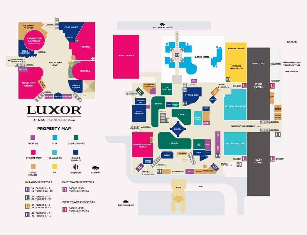 Luxor Las Vegas Property Map