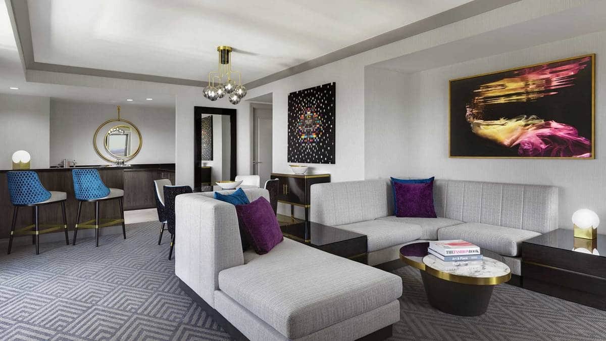 The Cosmopolitan of Las Vegas Wraparound Terrace Suite Living Room