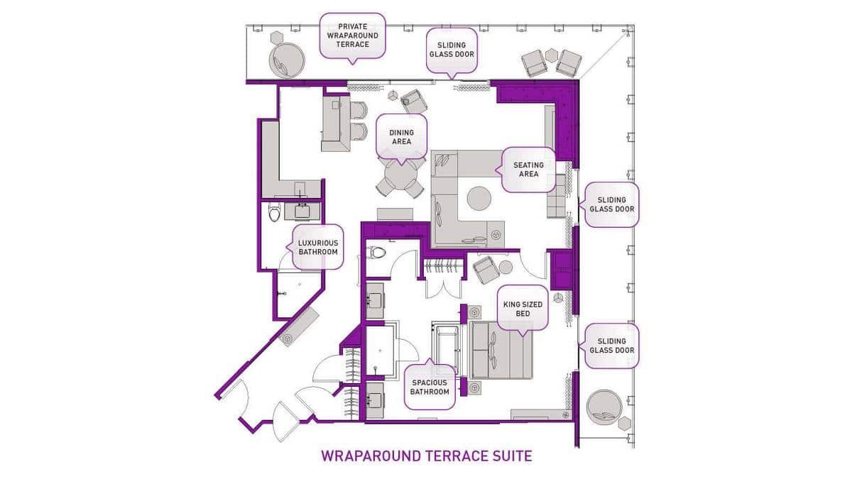 The Cosmopolitan of Las Vegas Wraparound Terrace Suite Floor Plan