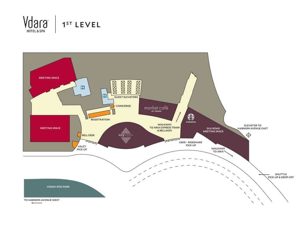 Vdara Las Vegas Property Map 1st Level