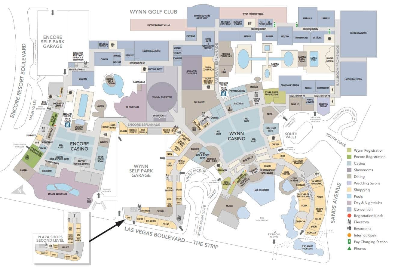 Wynn Las Vegas Property Map