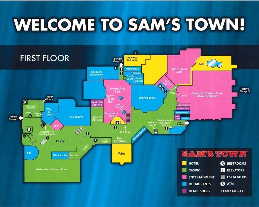 Sam's Town Las Vegas Property Map First Floor