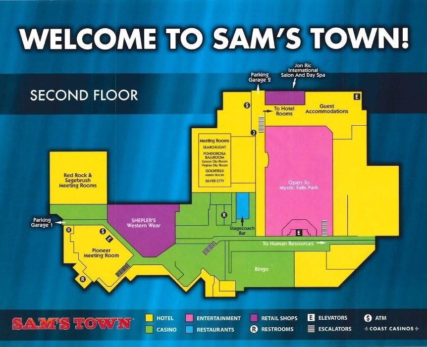 Sam's Town Las Vegas Property Map Second Floor