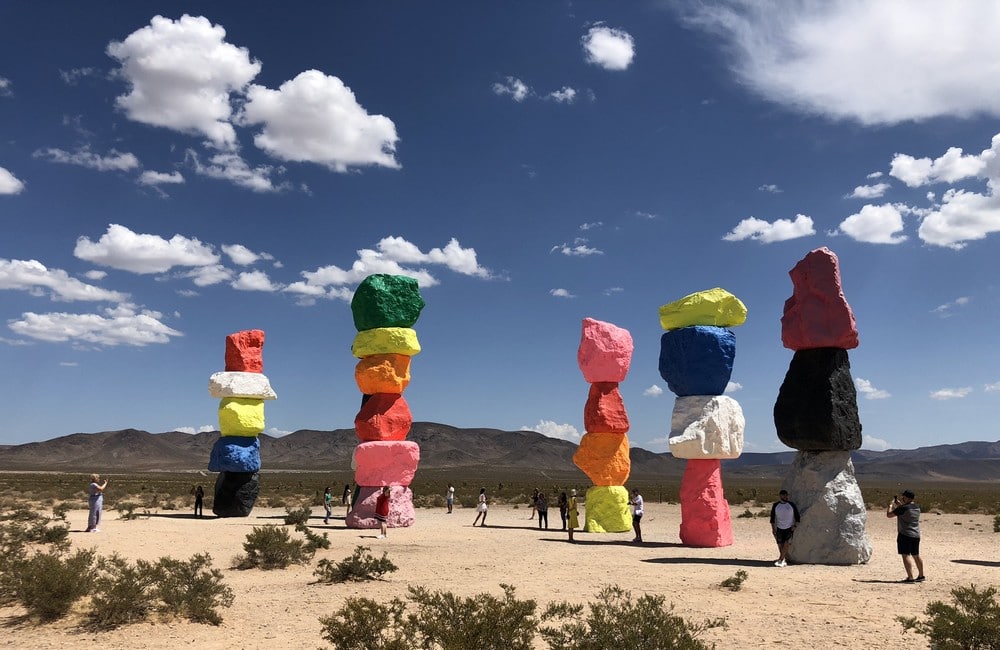 Ugo Rondinone's Seven Magic Mountains Art Installation Las Vegas