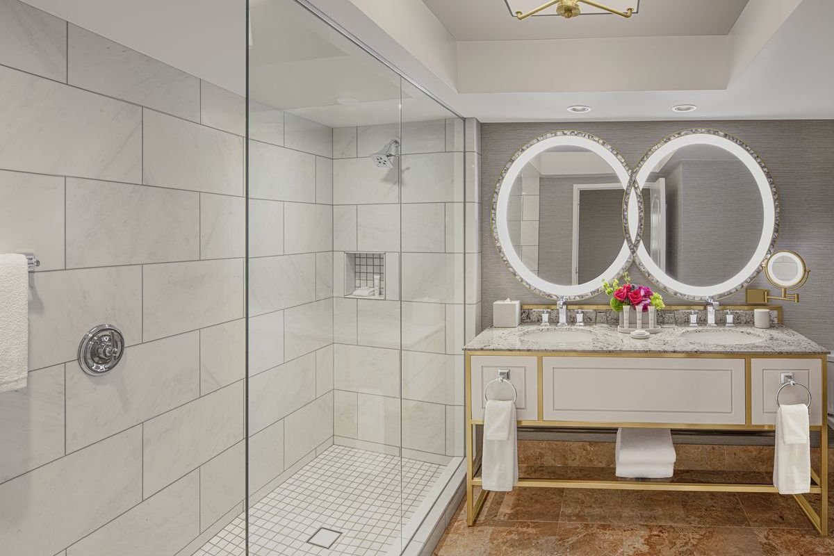 Bellagio Las Vegas Remodeled Premier King Room Marble Bathroom