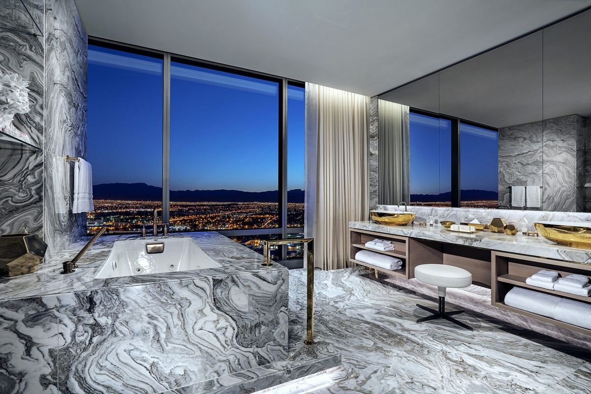 Palms Casino Resort Las Vegas Two-Story Sky Villa Bathroom