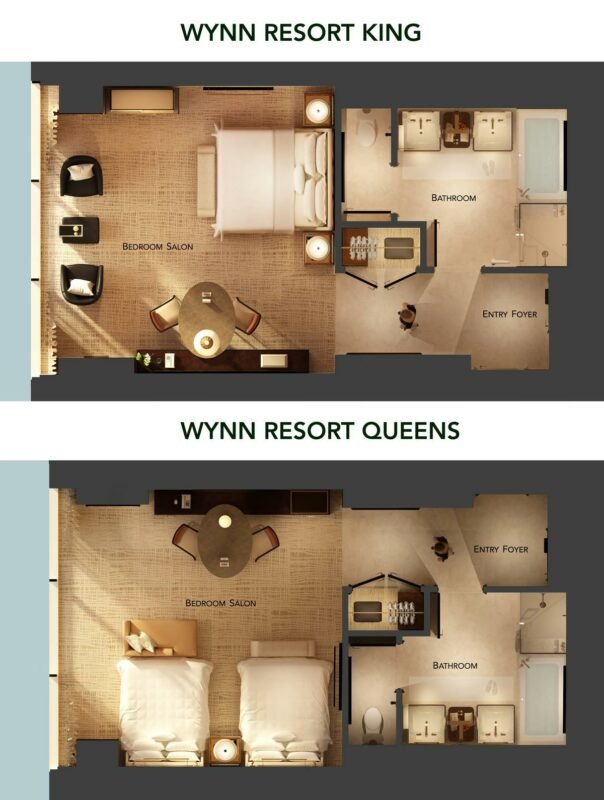 Wynn Las Vegas Resort King or Queens Room Floorplan