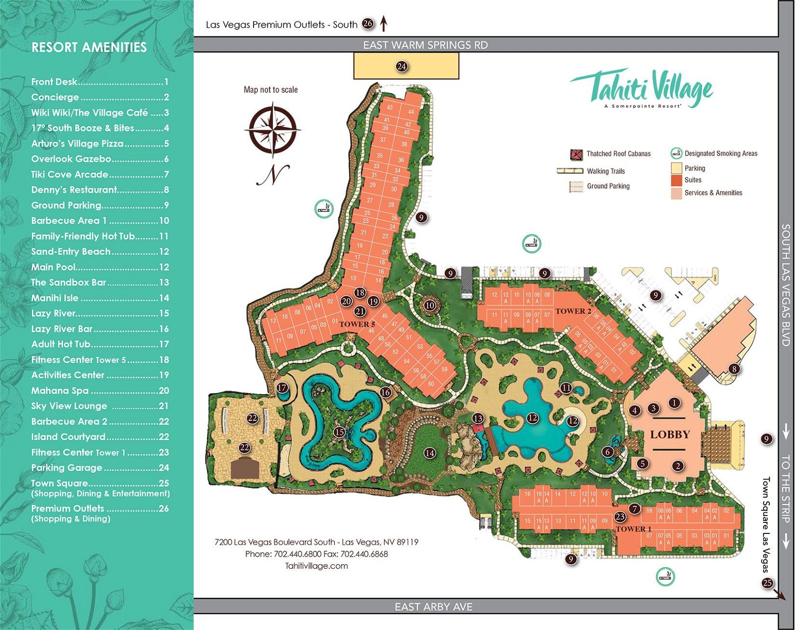 Tahiti Village Resort & Spa Las Vegas Resort Map